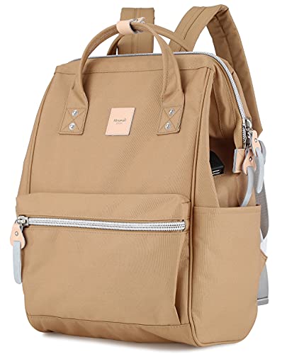 himawari Laptop Backpack for Women&Men Travel With USB Charging Port Large Business Bag Water Resistant College Computer Doctor (1881-Camel, Regular) - Image 2