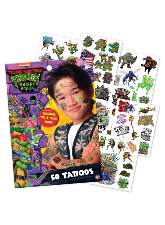 SAVVi Teenage Mutant Ninja Turtles Temporary Tattoos for Kids (50 pack). Made in the USA w Certified Safe Ink. Kids Birthday Party Supplies & Party Favors. Temporary Tattoos Stickers Set for Girls and Boys - Image 1