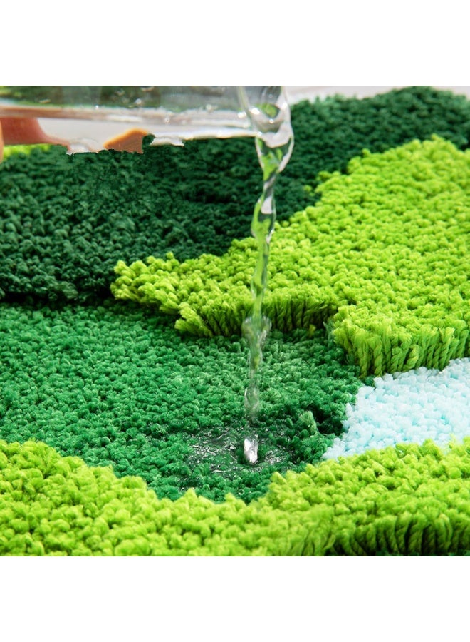 general Green Moss Bath Mats, Cute Funny Bathroom Décor Indoor Doormat Soft Non Slip Washable Bathroom Rugs for Shower, Tub, Bedroom 31"×20" - Image 5