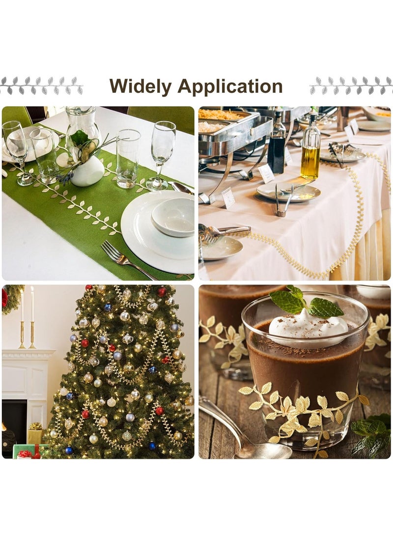 سونسر شريط أوراق بطول 120 قدمًا، أوراق كرمة صناعية، شريط زينة، نباتات الغابة البرية، نباتات خضراء للزفاف، أكاليل الزهور المنزلية، والحرف اليدوية (فضي) - Image 5