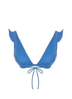 trendyol Blue Triangle Ruffle Bikini Top TBESS22BU0023  - Image 3