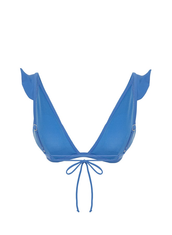 trendyol Blue Triangle Ruffle Bikini Top TBESS22BU0023  - Image 3