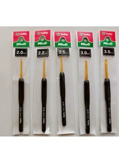 Tulip Mind Silicone Handle Wool Crochet Set 5 Pieces No: 2mm 2.20MM 2.5mm 3mm 3.5mm 