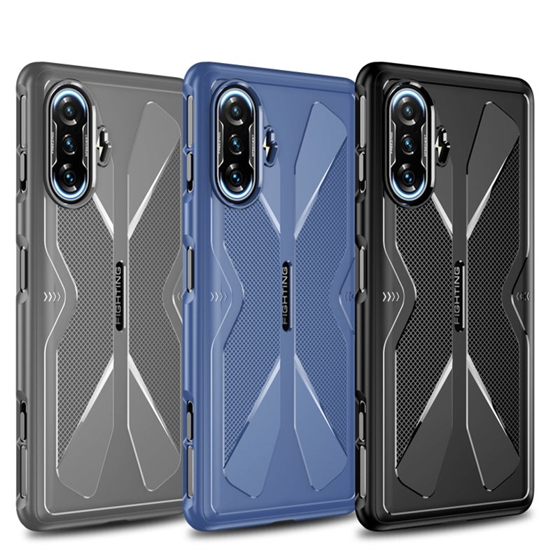 BURAQ Case Cover For Xiaomi Redmi K40 Gaming TPU Cooling Gaming Phone All-inclusive Shockproof Case(Black) - Image 2