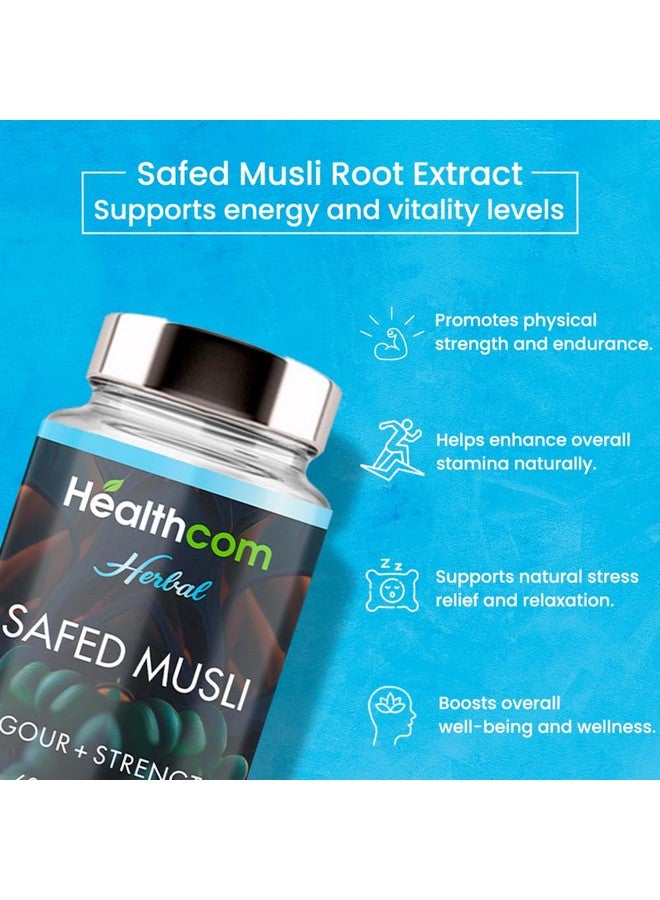 Healthcom Healthcom Safed Musli Extract 60 Capsules 500mg | Natural Immunity Booster | Enhances Energy, Sports Performance & Stamina | Supports Healthy Bones, Fast Recovery & Overall Wellness  - Image 5
