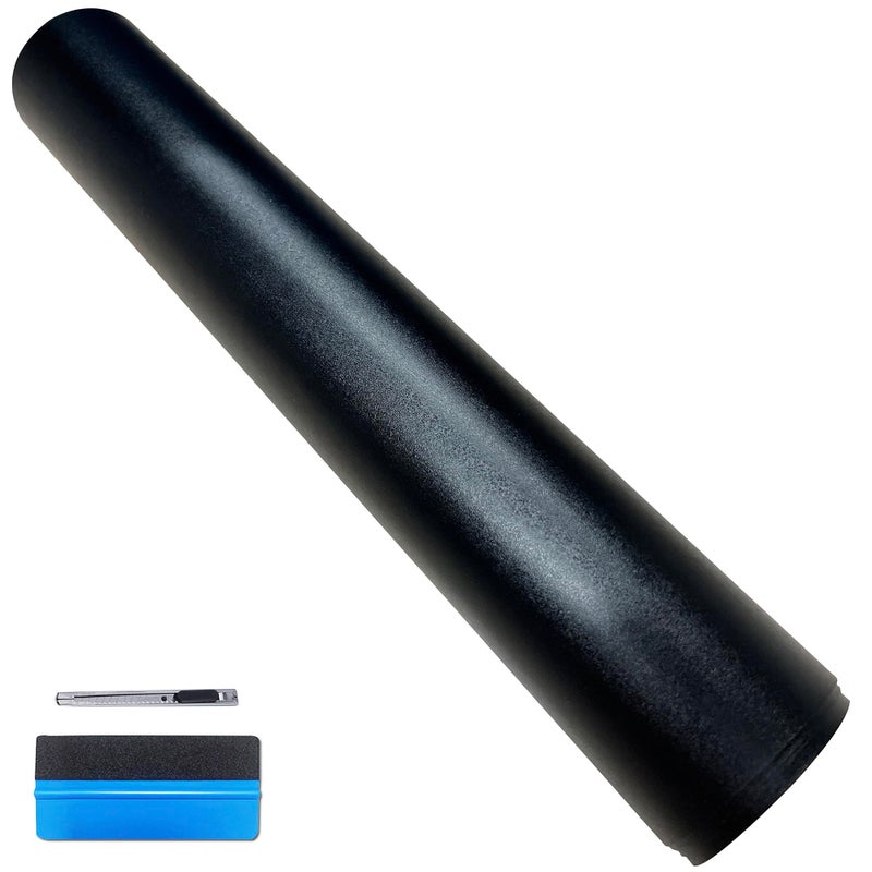 LZLRUN Frosted Matte Black Vinyl Wrap Roll Air Release Sticker Sheet Film DIY Decal Car Auto Vehicle Morotcycle Self Adhesive 1ft x 10ft