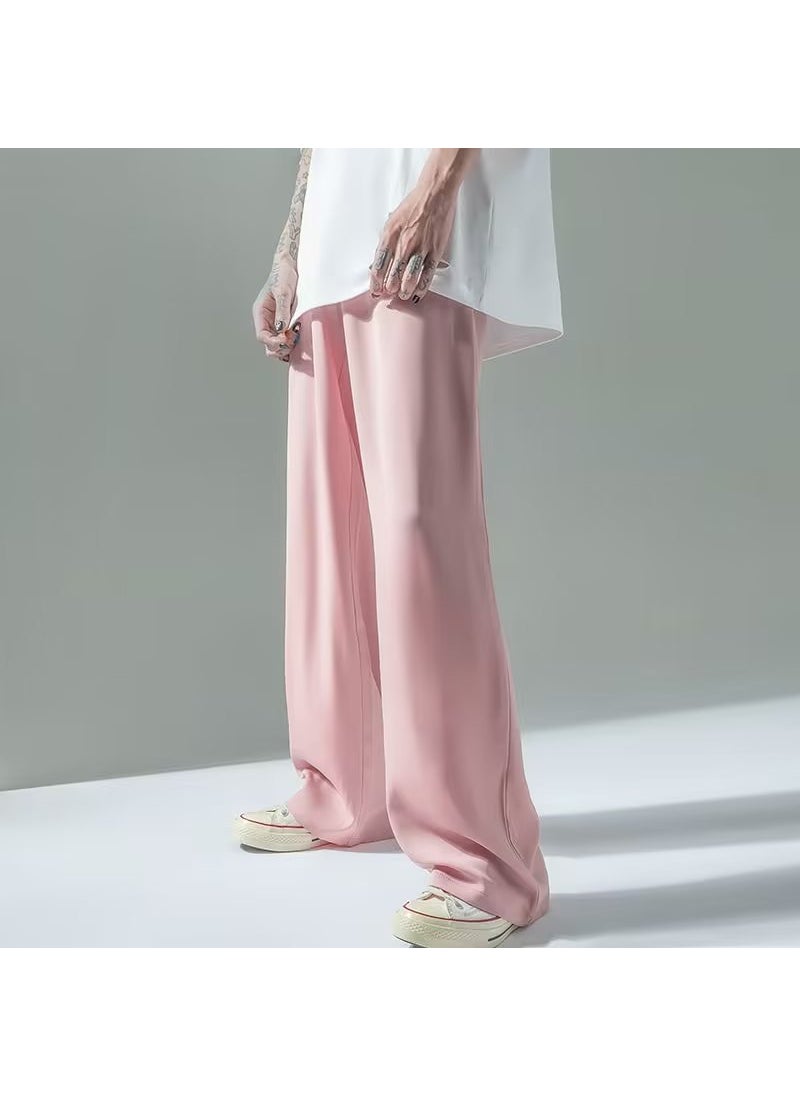 Generic - White Wide-Leg Mens Trousers for Spring Autumn Grey - Image 1