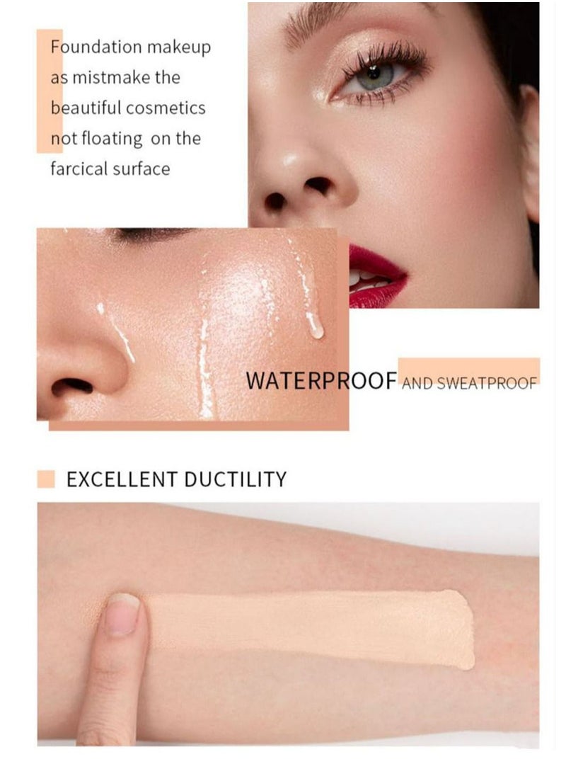 DEROL - Liquid Foundation-Full Coverage Makeup Matte Waterproof Dewy Lightweight Feel Flawless Oil-Controlling Coverage Smooth Face Foundations 24 Hours Soft Nature Base Skin Tint - Image 1