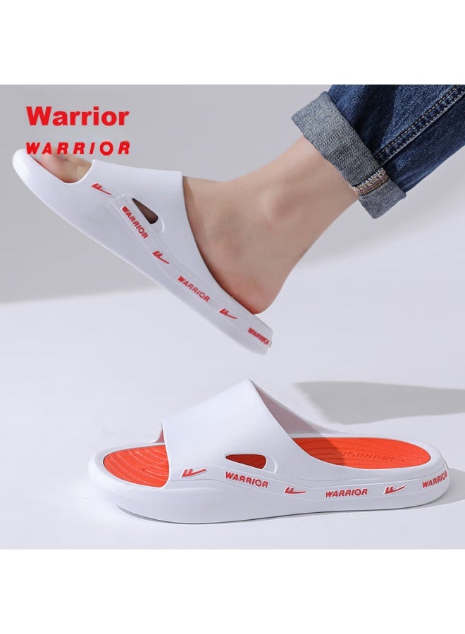 Pull Back Warrior Soft Cushion Thick-soled Men's Sports Indoor And Outdoor Wear-resistant Non-slip Sandals Hl3992 White Orange Size 46-47 - Image 5