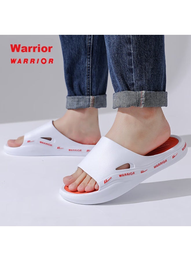 Pull Back Warrior Soft Cushion Thick-soled Men's Sports Indoor And Outdoor Wear-resistant Non-slip Sandals Hl3992 White Orange Size 46-47 - Image 2