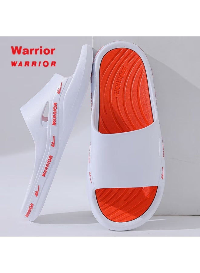 Pull Back Warrior Soft Cushion Thick-soled Men's Sports Indoor And Outdoor Wear-resistant Non-slip Sandals Hl3992 White Orange Size 46-47 - Image 4