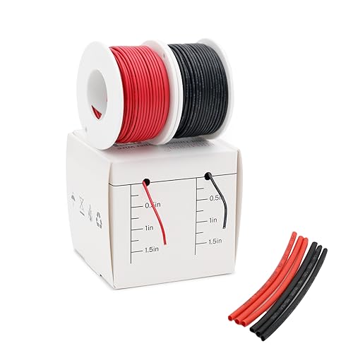 FIRMERST 22 Gauge 100 Feet Solid Core Tinned Copper Hook up Wire Kit - 2 Colors - Image 1