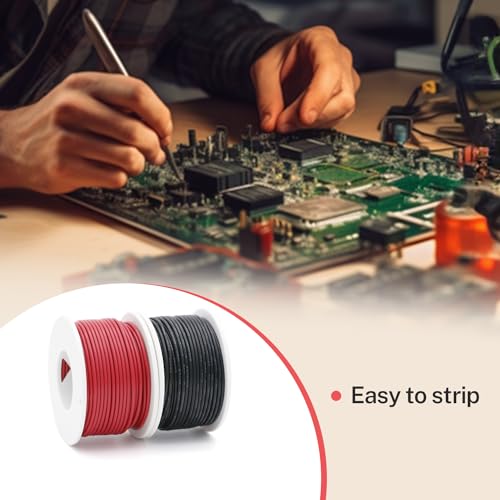 FIRMERST 22 Gauge 100 Feet Solid Core Tinned Copper Hook up Wire Kit - 2 Colors - Image 4