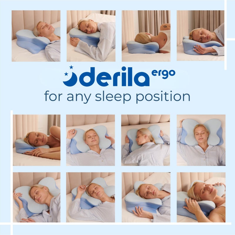 Derila Ergo Cervical Neck Pillow for Sleeping Pillow Contour Memory Foam Pillows for Back, Side Sleeper Pillows 21.25 x 14.17 x 4.72 inches - Image 4