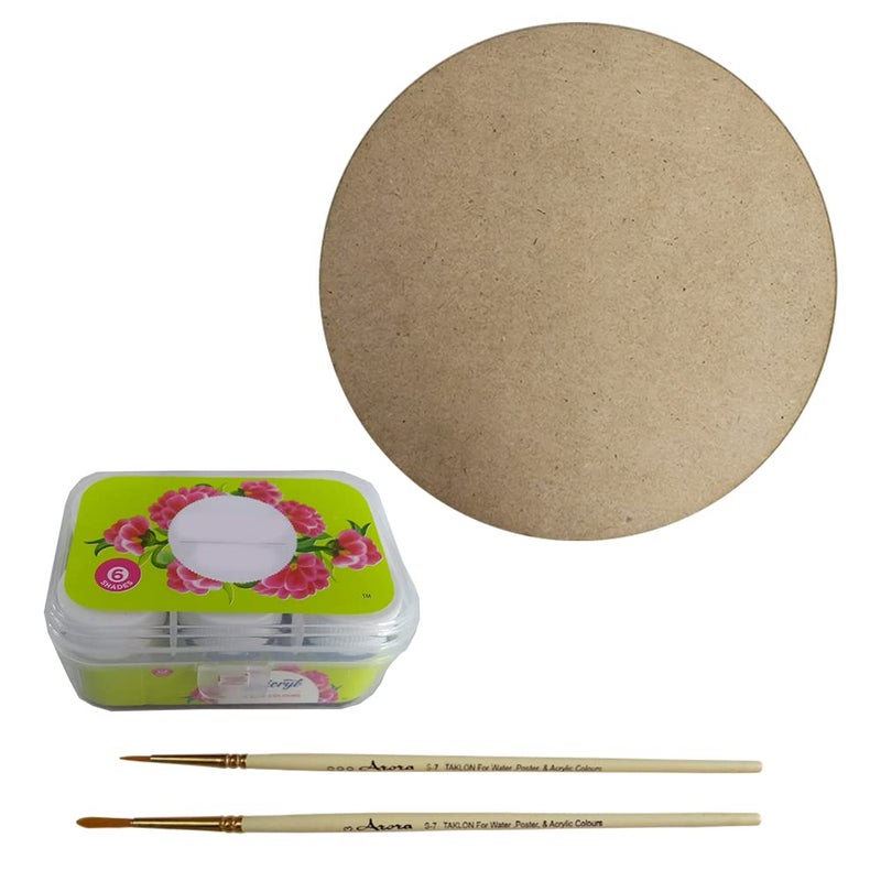 Penkraft Pattachitra Art on Round MDF DIY Kit Free Video Tutorial - Image 2