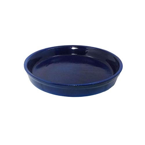 Lasaki 6-Inch Circular Blue Ceramic Drip Tray for Planters (Set of 2) | Pot Base Tray for Indoor & Outdoor Plants | Decorative Planter Plate - Image 4