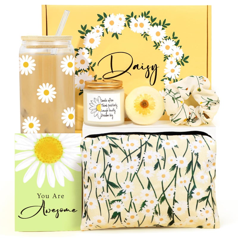 Daisy Gifts for Women Gift Baskets for Women Cute Unique Birthday Gifts for Woman Best Friend Inspirational Gifts for Woman Daisy Themed Gift for Her Teen Girl Sister Friendship