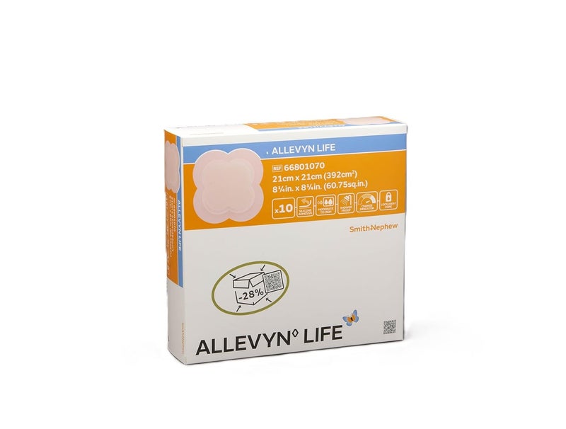 ALLEVYN Life Foam Dressing with Adhesive Border 66801070 825X825 Inch Pack of 10 - Image 2