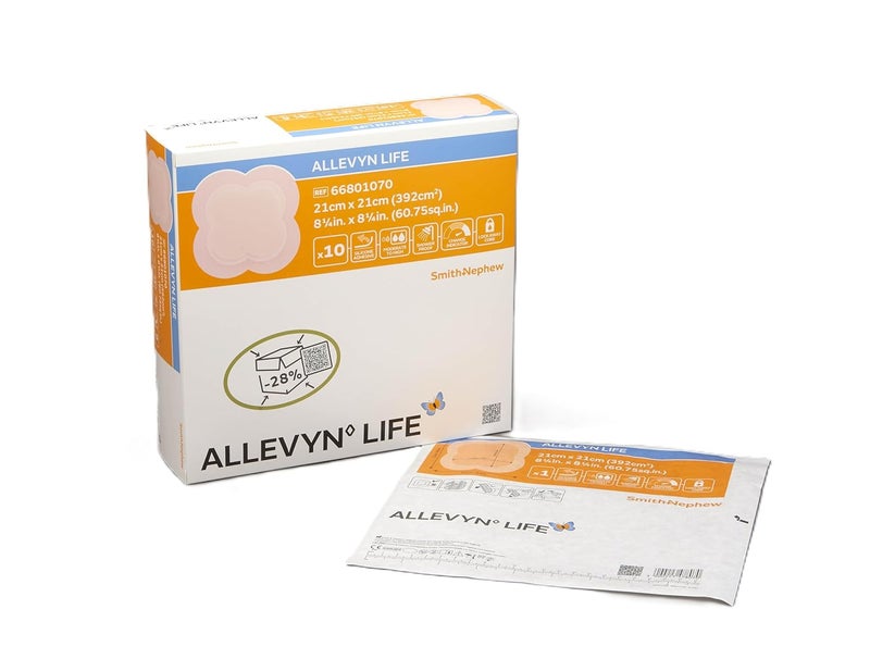 ALLEVYN Life Foam Dressing with Adhesive Border 66801070 825X825 Inch Pack of 10 - Image 1