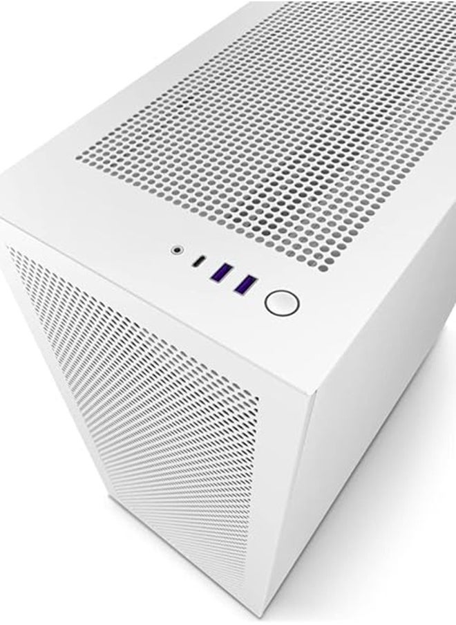 NZXT - NZXT H7 Flow - CM-H71FW-01 - ATX Mid Tower PC Gaming Case - Front I/O USB Type-C Port - Quick-Release Tempered Glass Side Panel - Vertical GPU Mount - Integrated RGB Lighting - White - Image 1