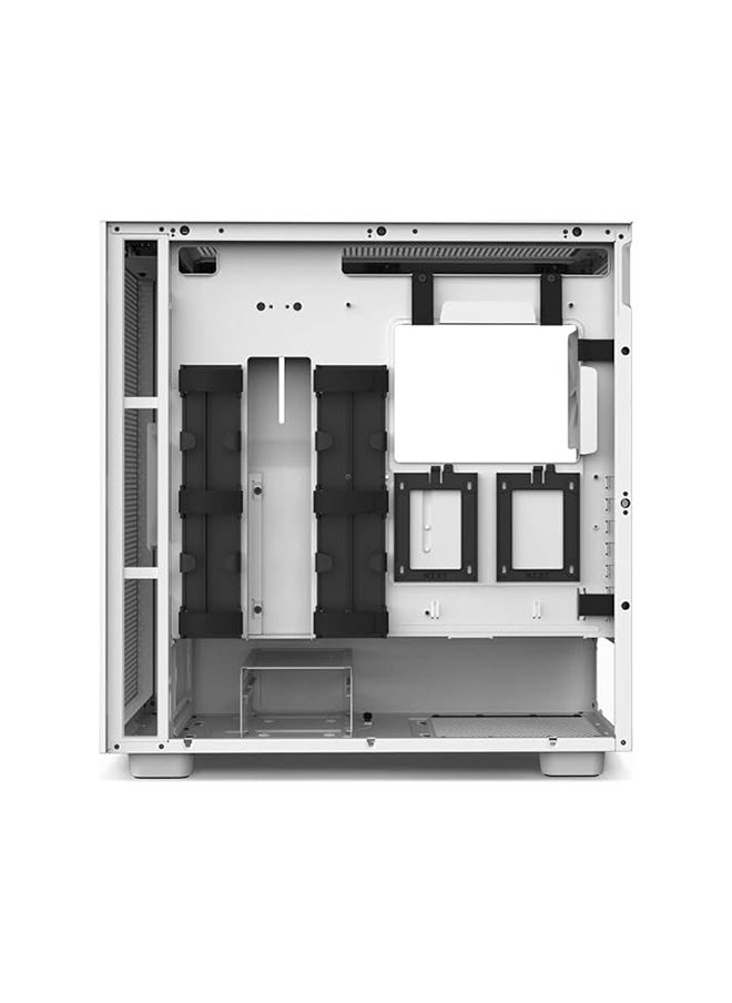 NZXT - NZXT H7 Flow - CM-H71FW-01 - ATX Mid Tower PC Gaming Case - Front I/O USB Type-C Port - Quick-Release Tempered Glass Side Panel - Vertical GPU Mount - Integrated RGB Lighting - White - Image 1