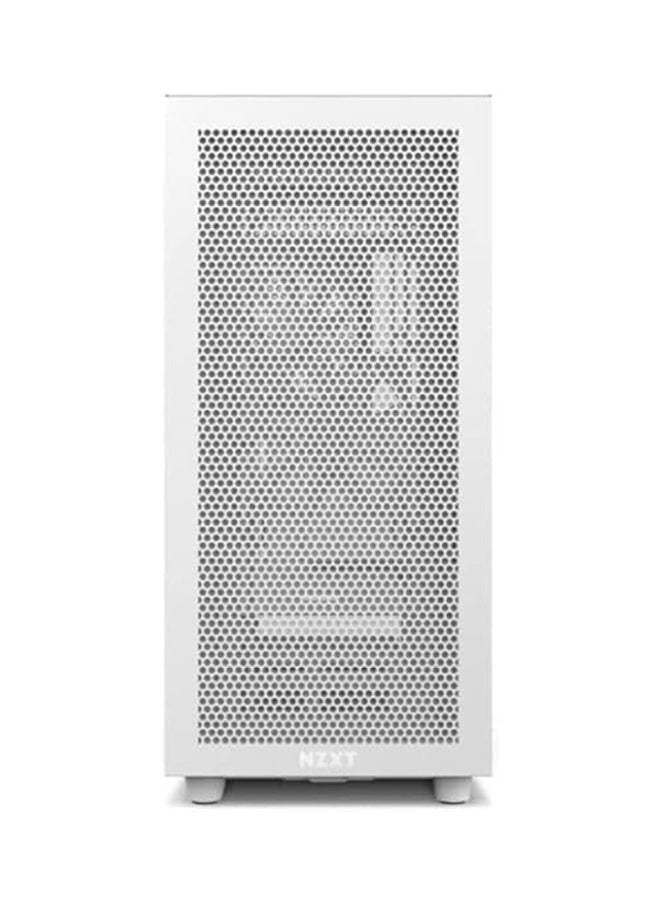 NZXT - NZXT H7 Flow - CM-H71FW-01 - ATX Mid Tower PC Gaming Case - Front I/O USB Type-C Port - Quick-Release Tempered Glass Side Panel - Vertical GPU Mount - Integrated RGB Lighting - White - Image 1