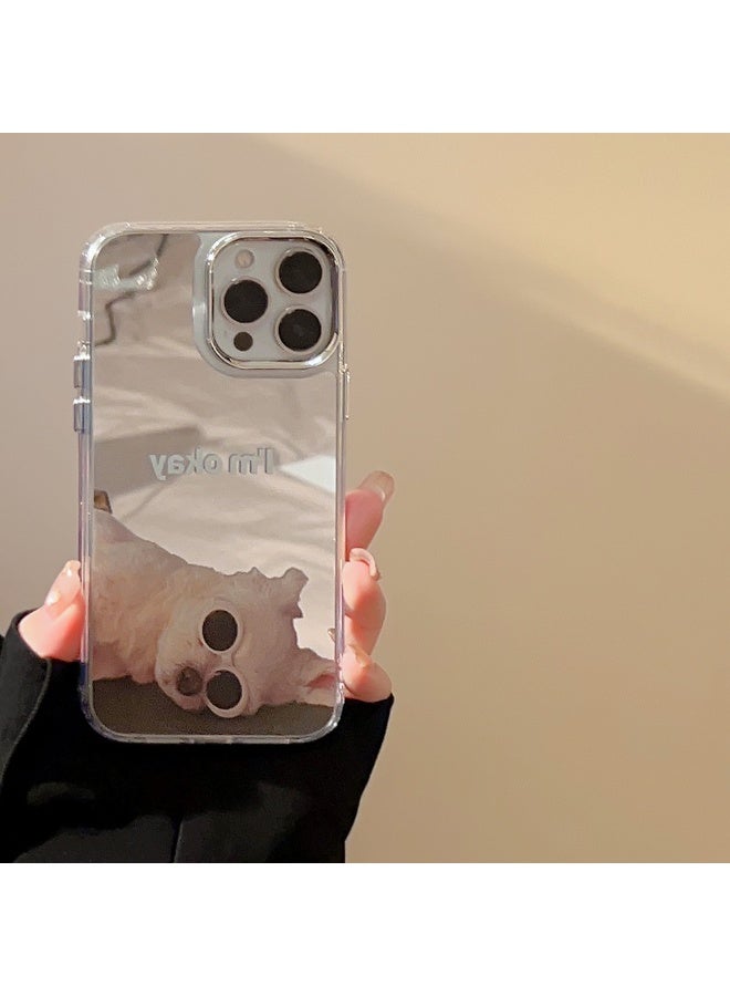 NIBEMINENT Electroplated Mirror Surface The Mischievous Dog Protective TPU Case Cover For iPhone 15 Pro Max - Image 1