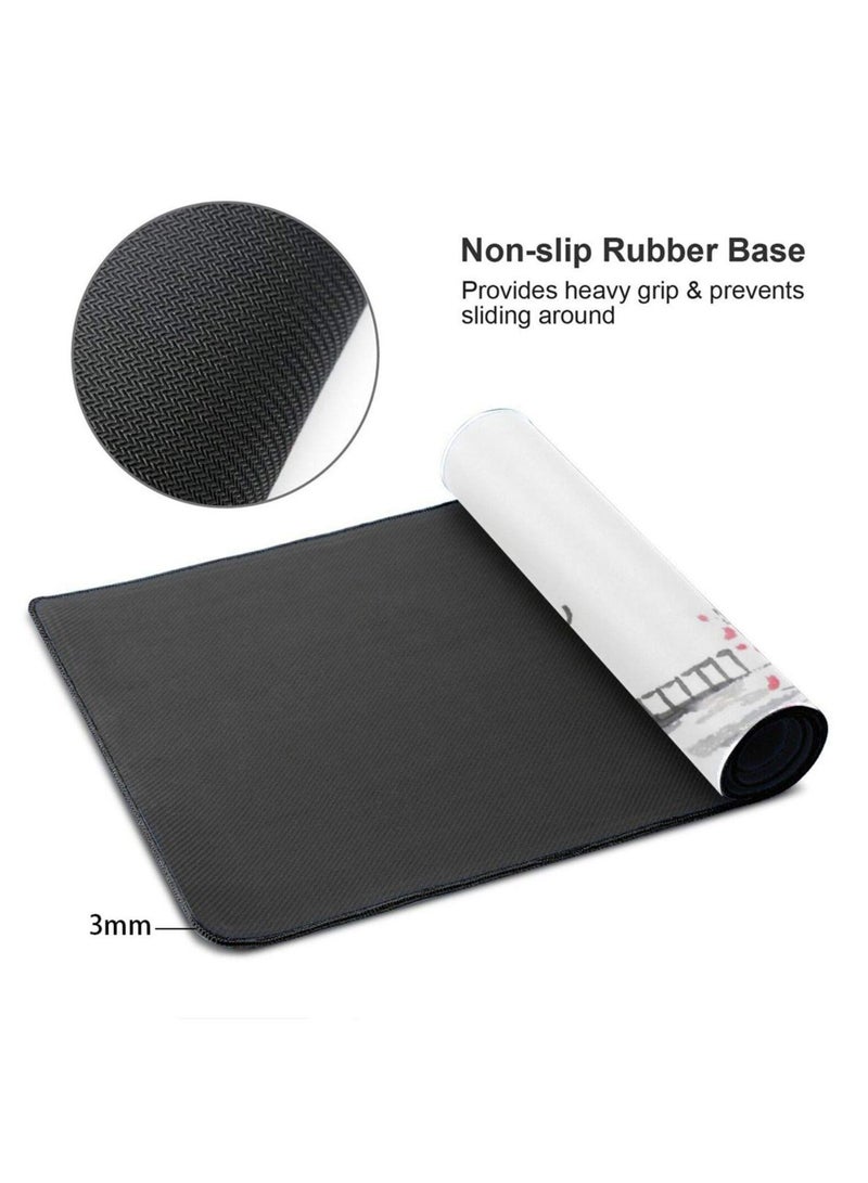 Y&D Art Gaming Mouse Pad, Pad Cherry Blossom, Stitched Edges Mousepad, Extended Large Mat Desk Long Non-Slip Rubber Base Mice (31.5 x 11.8 inches) - Image 3