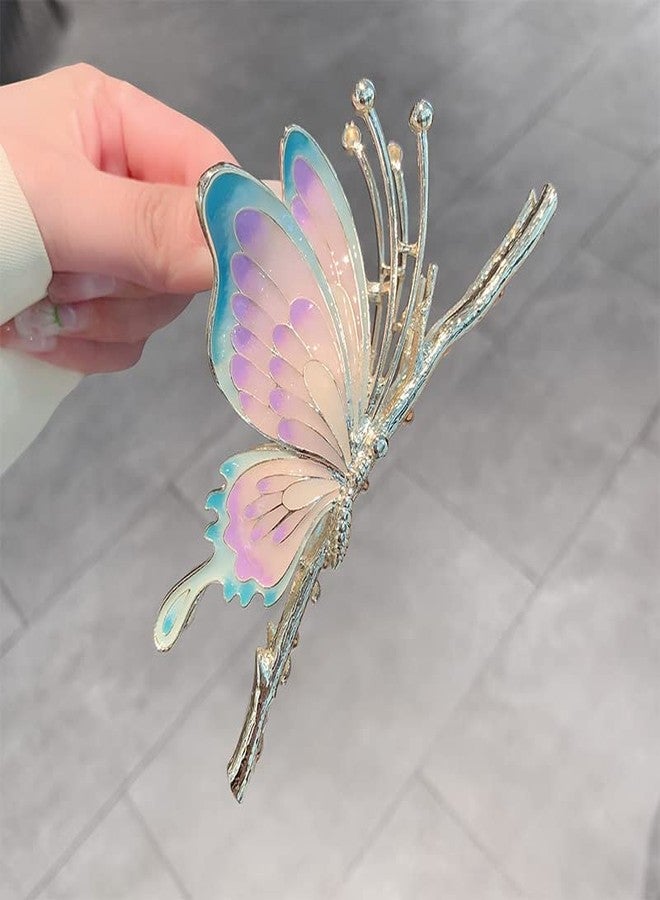 Ash & Roh Butterfly Hair Claw Clips for Women Non-Slip Strong Metal Sparkly Hold Hair Jaw Clips Big Cute Hair Clips Headwear Gifts. (HALF BUTTERFLY PURPLE) - Image 4