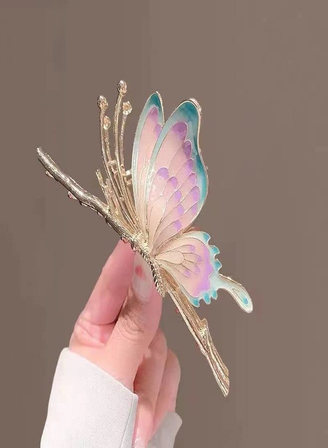 Ash & Roh Butterfly Hair Claw Clips for Women Non-Slip Strong Metal Sparkly Hold Hair Jaw Clips Big Cute Hair Clips Headwear Gifts. (HALF BUTTERFLY PURPLE) - Image 5