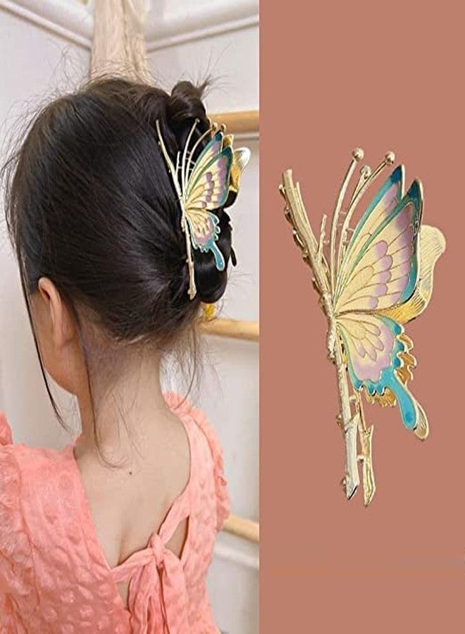 Ash & Roh Butterfly Hair Claw Clips for Women Non-Slip Strong Metal Sparkly Hold Hair Jaw Clips Big Cute Hair Clips Headwear Gifts. (HALF BUTTERFLY PURPLE) - Image 3