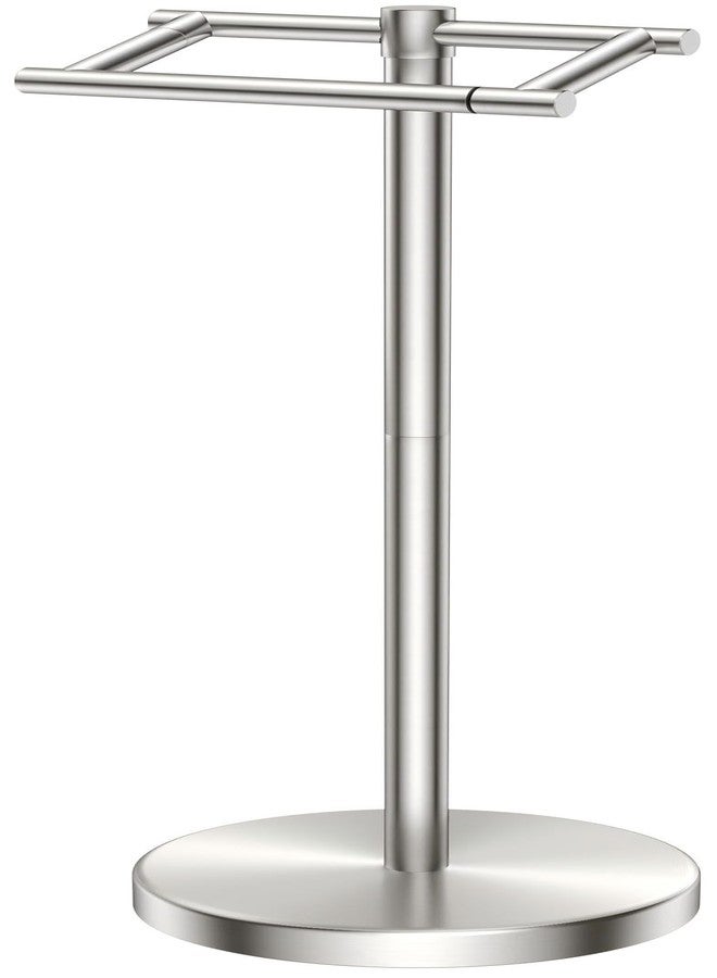 FORIOUS Toilet Paper Holder Stand, Freestanding Tissue Roll Holder for Bathroom, Pivoting Design, Durable SUS 304 Stainless Steel and Weighted Base Toilet Paper Stand, Stainless Steel - Image 1