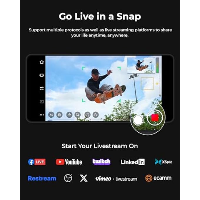 rayihni TAIL AIR STREAMING CAMERA 4K, AI TRACKING PTZ CAMERA WITH NDI, INTELLIGENT APP, GESTURE CONTROL, HDMI/USB-C WIRELESS, VIDEO CAMERA FOR VLOGGING - Image 3