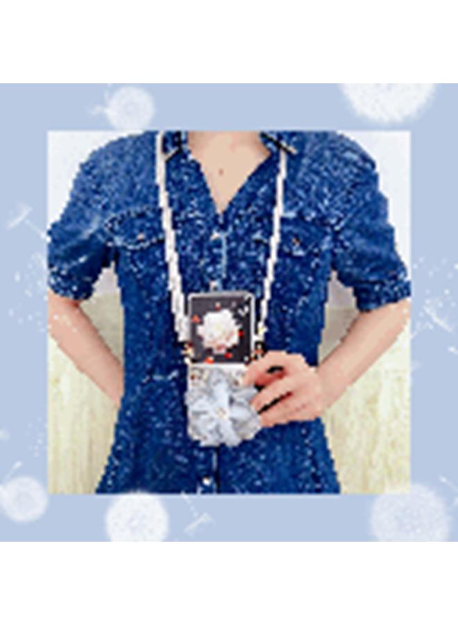 S-TOP Case For Honor Magic V Flip Colorful Woven Pattern 3D Yarn Flower Phone Case with Lanyard - Image 5