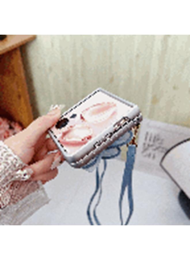 S-TOP Case For Honor Magic V Flip Colorful Woven Pattern 3D Yarn Flower Phone Case with Lanyard - Image 4