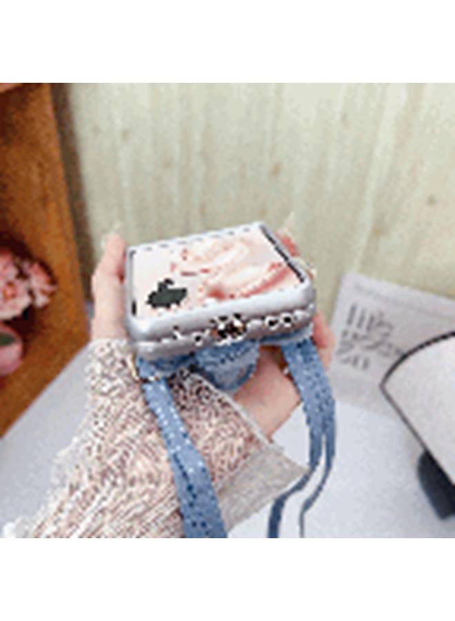 S-TOP Case For Honor Magic V Flip Colorful Woven Pattern 3D Yarn Flower Phone Case with Lanyard - Image 3