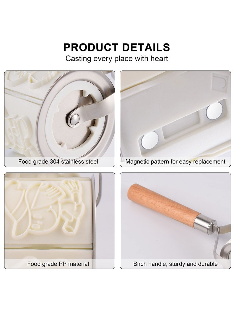 Excefore - Rolling Baking Molds Cookie Cutters Set - Cartoon Animal Cookie Cutter, Reusable Biscuit Cutter with 32 Animals Patterns Embossed Cookie Stamps - Image 1