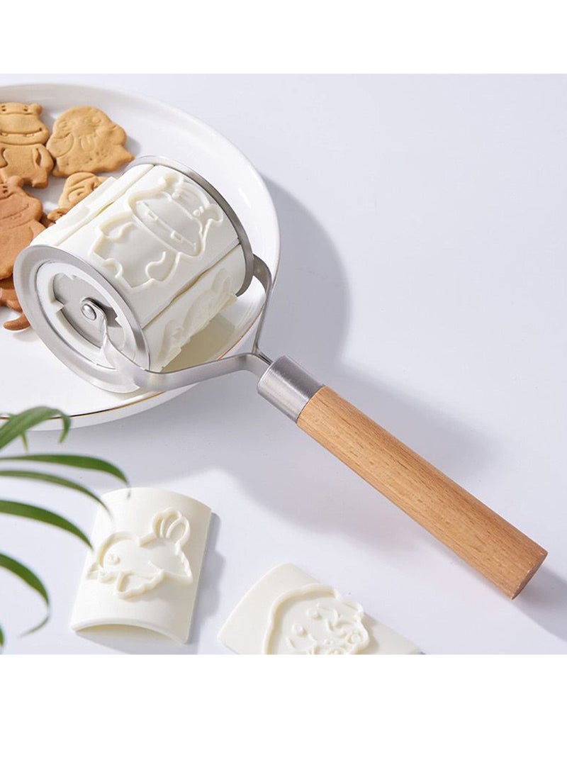 Excefore - Rolling Baking Molds Cookie Cutters Set - Cartoon Animal Cookie Cutter, Reusable Biscuit Cutter with 32 Animals Patterns Embossed Cookie Stamps - Image 1