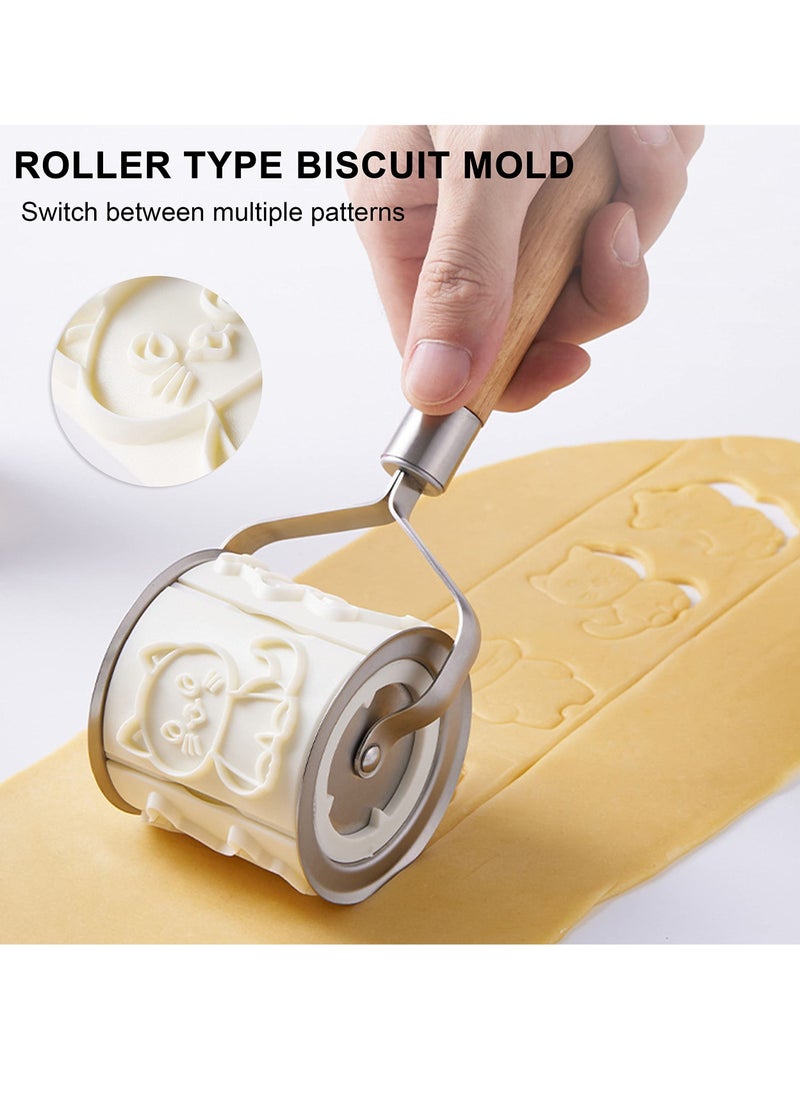 Excefore - Rolling Baking Molds Cookie Cutters Set - Cartoon Animal Cookie Cutter, Reusable Biscuit Cutter with 32 Animals Patterns Embossed Cookie Stamps - Image 1