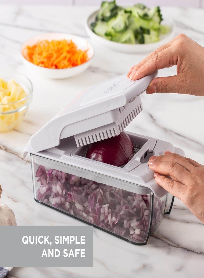 كوك ويذ كولرز قطاعة خضراوات متعددة الوظائف من كوك وذ كلر - قطاعة خضراوات متعددة الوظائف 11 في 1 مع وعاء - قطاعة طعام لتقطيع الخضراوات إلى مكعبات، وفرم، وشرائح، وتقطيعها إلى شرائح رفيعة، وتقطيعها إلى حلزونات، رمادي - Image 2
