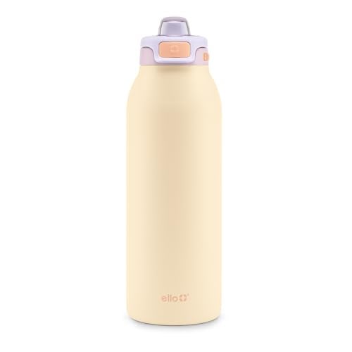 Ello Pop Fill 40oz Stainless Steel Water Bottle with Quick Fill Technology Double Walled and Vacuum Insulated Metal Leak Proof Locking Lid Sip and Chug Reusable BPA Free Pastel Paradise - Image 1