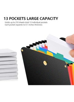 erorex Expanding File Folder 13 Pockets File Holder Organizer A4 Letter Size Paper Document Receipt Organizer Easy Backpack Access For Classroom Home Office And Travel 2 Pack  - Image 4