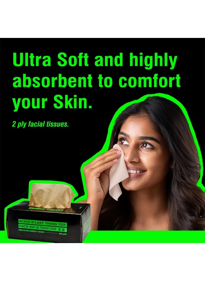 BECO Bamboo Super Soft 2-Ply Car Tissue Box| Facial Tissue-100 Pulls X 3 Packs (300 Pulls) | 100% Natural & Ecofriendly  - Image 2