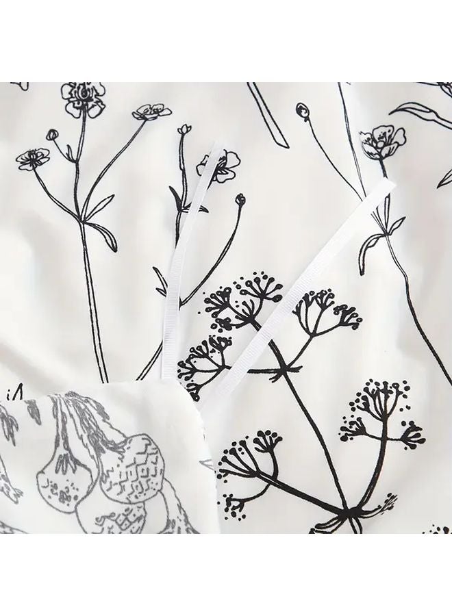 Black And White Bohemian Twig Print Duvet Cover Set Queen Size 90x90 Inches - Image 5