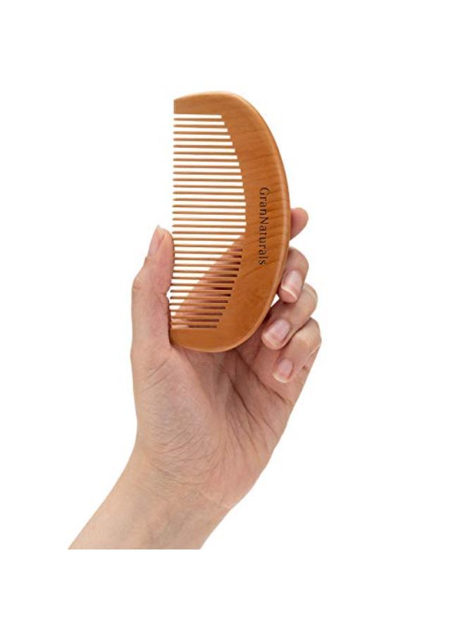 GranNaturals Wooden Comb Hair + Beard Detangler For Women And Men - Natural Anti Static Wood For Detangling And Styling Wet Or Dry Curly, Thick, Wavy, Or Straight Hair - Small Pocket Sized - Image 3