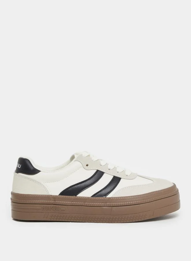 Styli Styli Women Striped Panel Sneakers