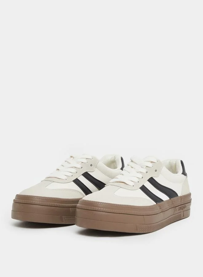 Styli Styli Women Striped Panel Sneakers