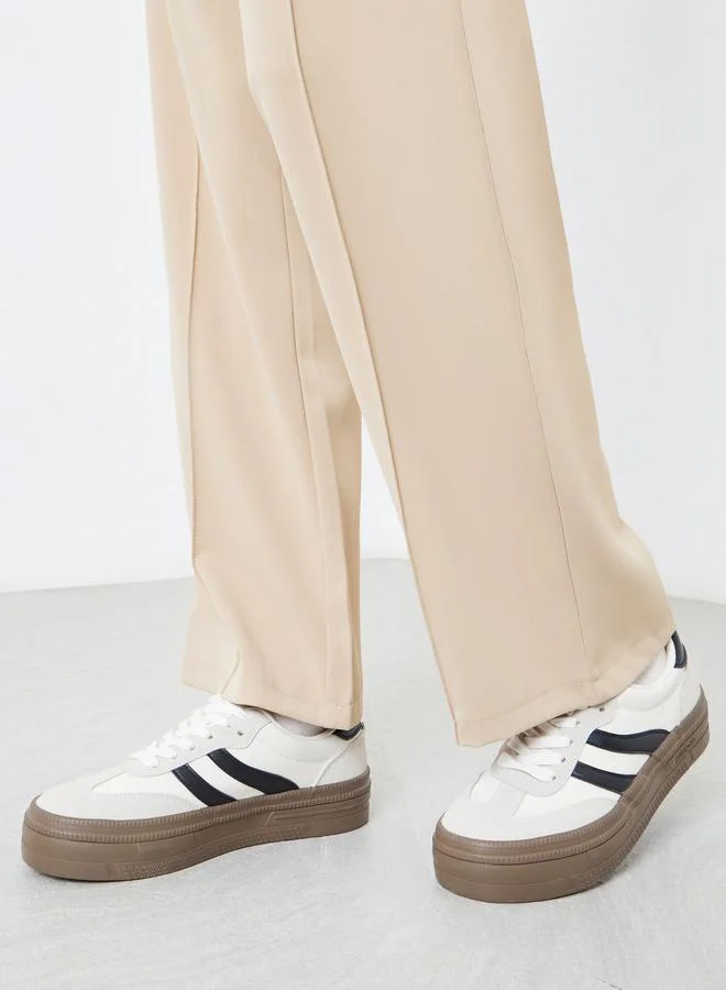 Styli Styli Women Striped Panel Sneakers