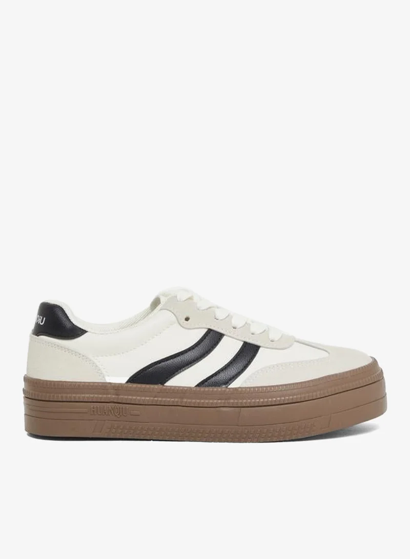 Styli Active Women Striped Panel Sneakers