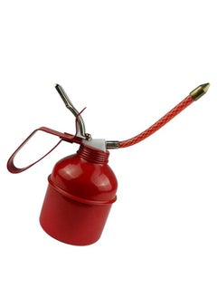 Thoraya Manual Oiler Can Iron Red Lever Style Lubrication Oiling Can Flexible Hose Oil Can Pump 270ml  - Image 3